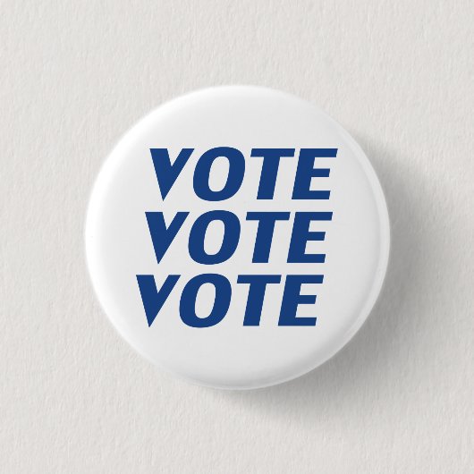 stemming - Blauwe witte ronde / vierkante Button (Voorkant)