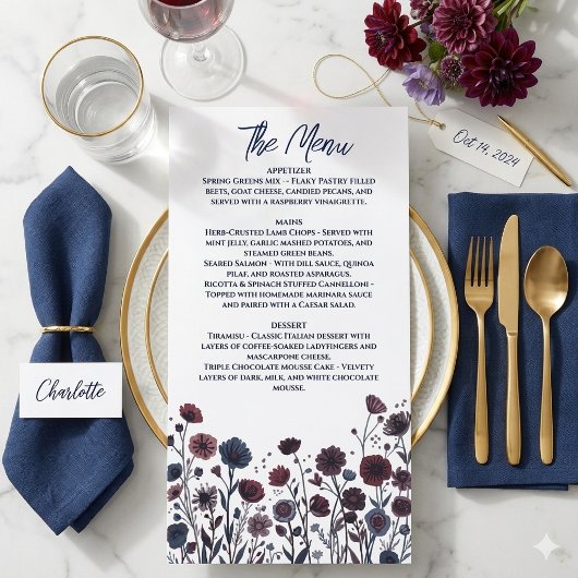Stemming Bourgondië & Blauwe Bloemen Menu
