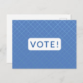 Stemming Briefkaart - wit op blauw (Voorkant / Achterkant)