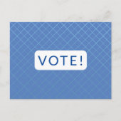 Stemming Briefkaart - wit op blauw (Voorkant)