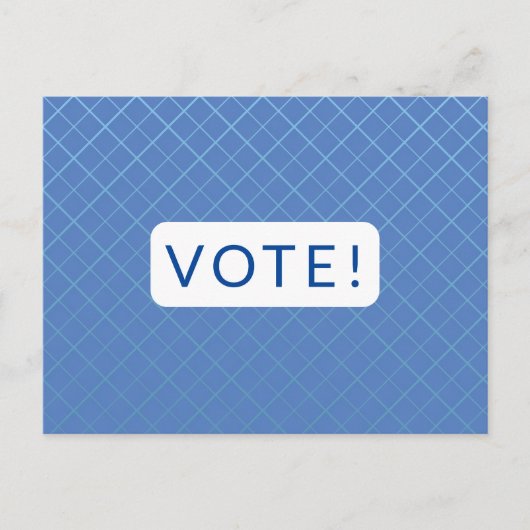 Stemming Briefkaart - wit op blauw (Voorkant)