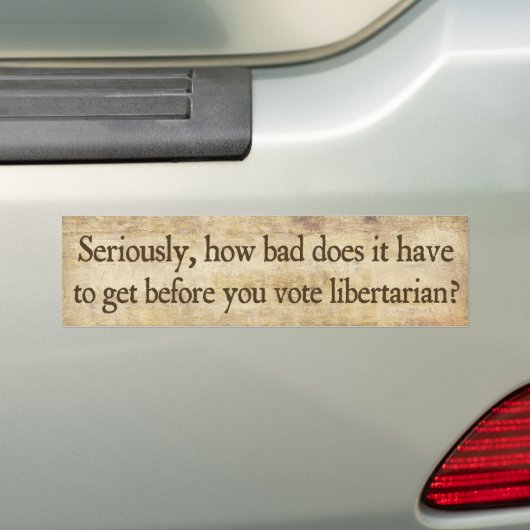 Stemming Bumpersticker Libertarian (Op auto)