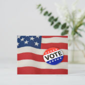 Stemming Button op Amerikaanse vlag Briefkaart (Staand voorkant)
