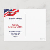Stemming Button op Amerikaanse vlag Briefkaart (Achterkant)