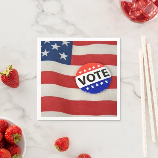 Stemming Button op Amerikaanse vlag Servet (Insitu)