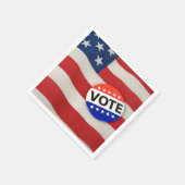 Stemming Button op Amerikaanse vlag Servet (Hoek)