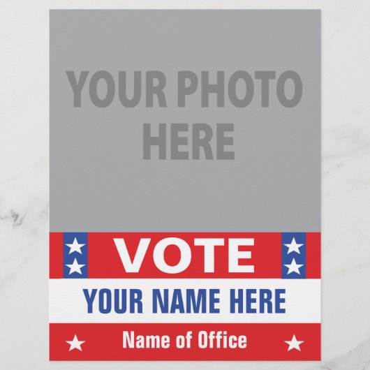 Stemming: Campagne voor rode witte blauwe sterren Flyer (Voorkant)