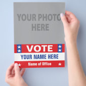 Stemming: Campagne voor rode witte blauwe sterren Flyer (Hand)