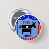 STEMMING DEMOCRAT IN 2008 BUTTON POLITIEK (Voorkant /achterkant)