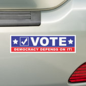 STEMMING - Democratie hangt ervan af - Bumperstick Bumpersticker (Op auto)
