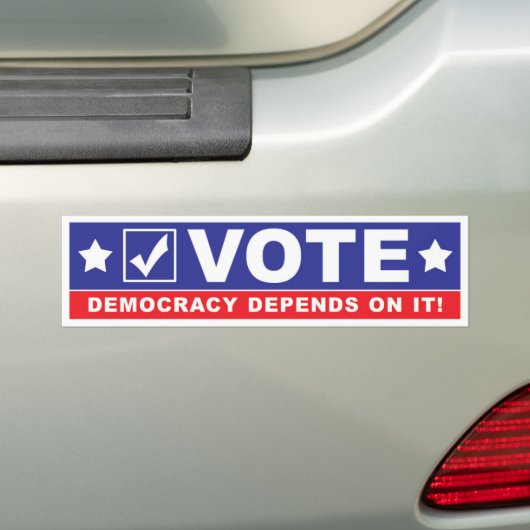 STEMMING - Democratie hangt ervan af - Bumperstick Bumpersticker (Op auto)