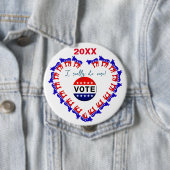 Stemming  Democratisch Buttonnen Ronde Button 4,0 Cm (In situ)