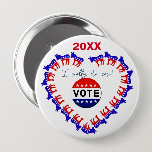 Stemming  Democratisch Buttonnen Ronde Button 4,0 Cm (Voorkant /achterkant)