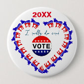 Stemming  Democratisch Buttonnen Ronde Button 4,0 Cm (Voorkant)