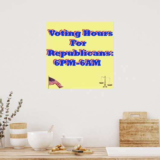 Stemming-democratische druk poster (Keuken)