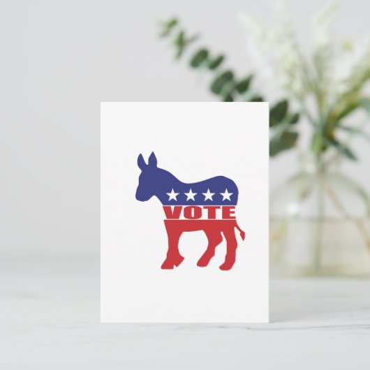 Stemming democratische partij briefkaart (Staand voorkant)