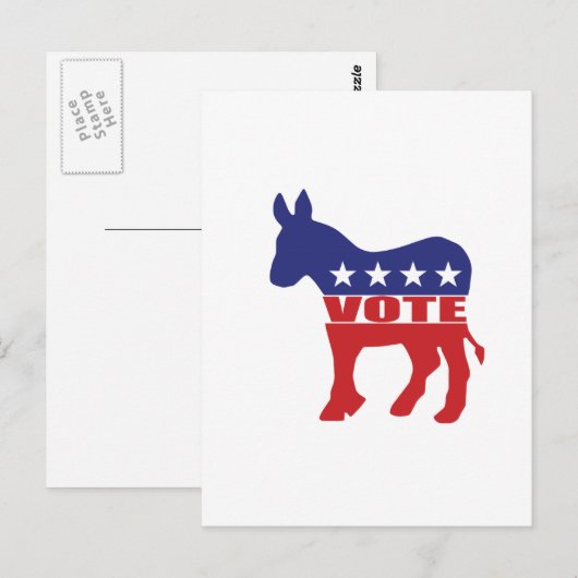 Stemming democratische partij briefkaart (Voorkant / Achterkant)