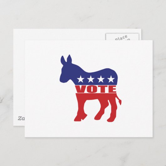 Stemming democratische partij uitnodiging briefkaart (Voorkant / Achterkant)