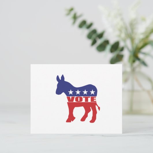 Stemming democratische partij uitnodiging briefkaart (Staand voorkant)