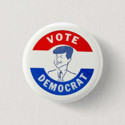 Stemming democratische ronde button 3,2 cm (Voorkant)