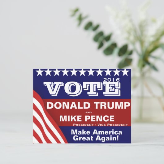 Stemming: Donald Trump en Mike Pence Briefkaart (Staand voorkant)