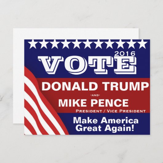 Stemming: Donald Trump en Mike Pence Briefkaart (Voorkant / Achterkant)