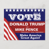Stemming: Donald Trump en Mike Pence Briefkaart (Voorkant)