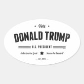 Stemming: Donald Trump Ovale Sticker (Voorkant)