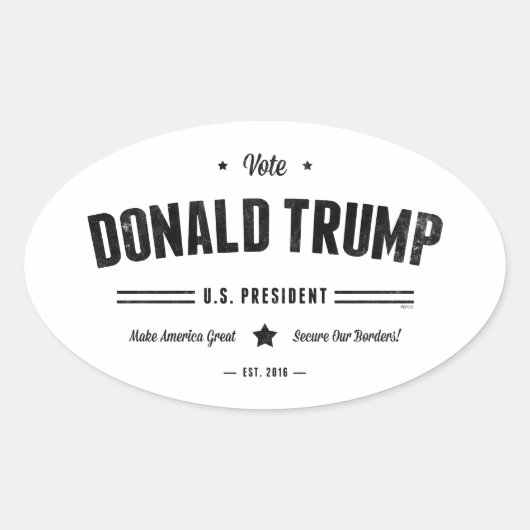 Stemming: Donald Trump Ovale Sticker (Voorkant)