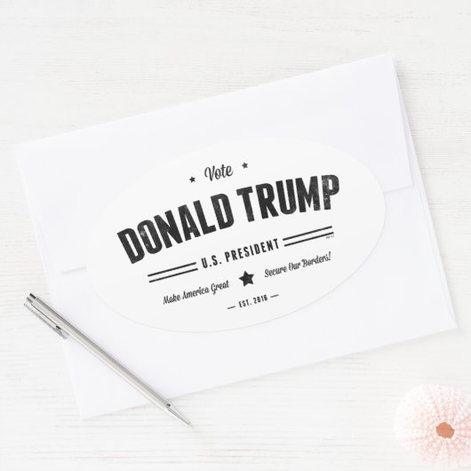 Stemming: Donald Trump Ovale Sticker (Envelop)