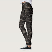 Stemming Elegante Zwarte Marmer & Steen Textuur Leggings (Links)