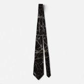 Stemming Elegante Zwarte Marmer & Steen Textuur Stropdas (Voorkant)