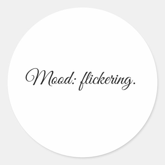 Stemming: flakkerend. ronde sticker (Voorkant)