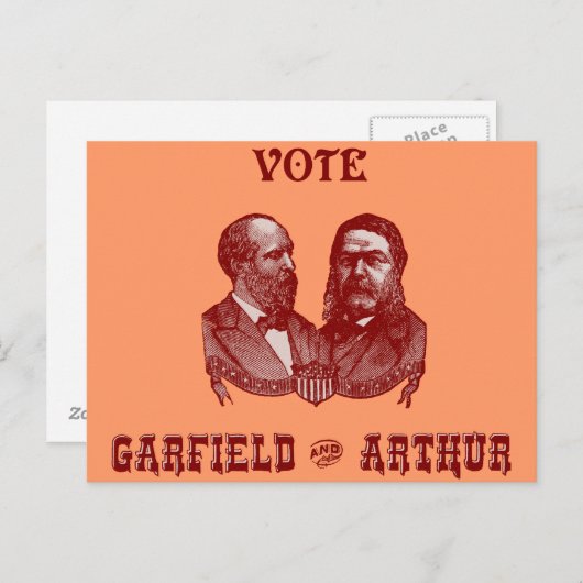 Stemming Garfield en Arthur, rood Briefkaart (Voorkant / Achterkant)