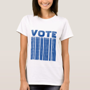 Stemming: geen blauwe typografie in de tijd t-shirt