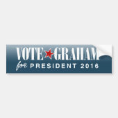 Stemming Graham voor President 2016 Blauwe Bumper  Bumpersticker (Voorkant)