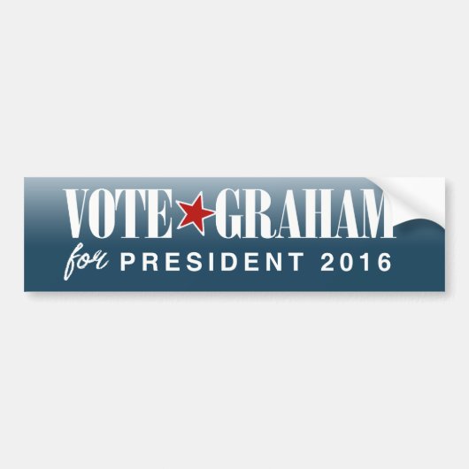 Stemming Graham voor President 2016 Blauwe Bumper Bumpersticker (Voorkant)