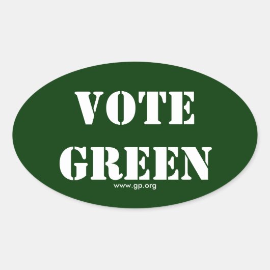 STEMMING GROEN OVALE STICKER (Voorkant)