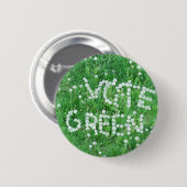 Stemming: groen ronde button 5,7 cm (Voorkant /achterkant)