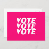 "Stemming" heet roze, magenta, fuchsia, wit Briefkaart (Voorkant / Achterkant)