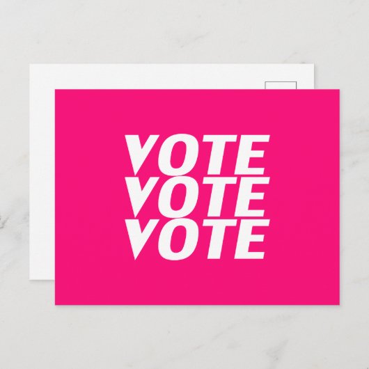 "Stemming" heet roze, magenta, fuchsia, wit Briefkaart (Voorkant / Achterkant)