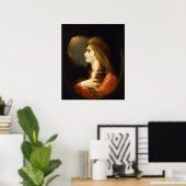Stemming Hemels Licht Dame Rode Tulband Kunst Poster (Thuiskantoor)