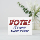 STEMMING! Het is jouw superkrachtprotestBriefkaart Briefkaart (Staand voorkant)
