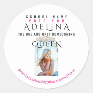 Stemming Homecoming Koningin Roze HOCO Foto Ronde Sticker