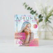 Stemming Homecoming Koningin Roze Magazine Stijl H Briefkaart (Staand voorkant)