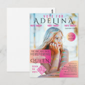 Stemming Homecoming Koningin Roze Magazine Stijl H Briefkaart (Voorkant / Achterkant)