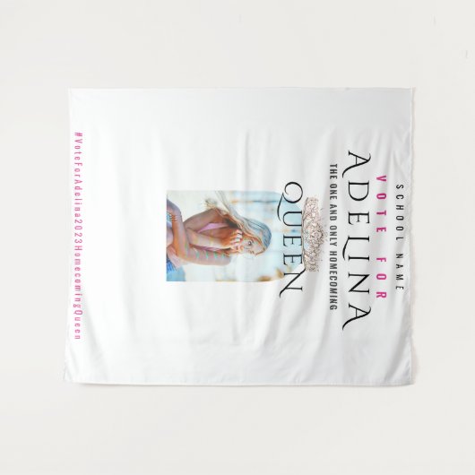 Stemming Homecoming Queen Pink HOCO Foto Achtergro Wandkleed (Voorkant (horizontaal))