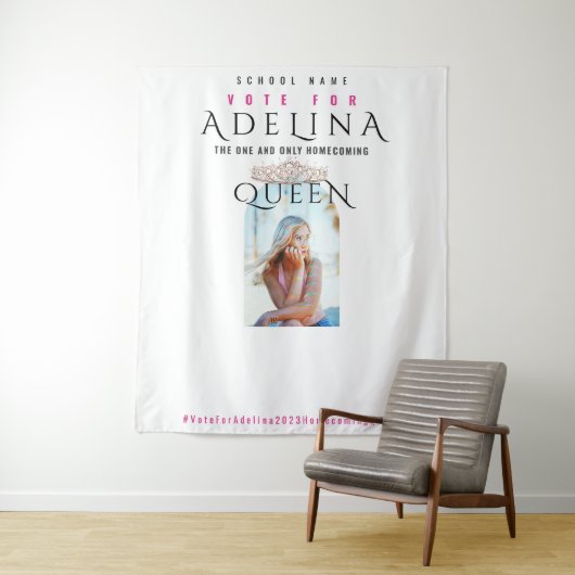 Stemming Homecoming Queen Pink HOCO Foto Achtergro Wandkleed (In situ)