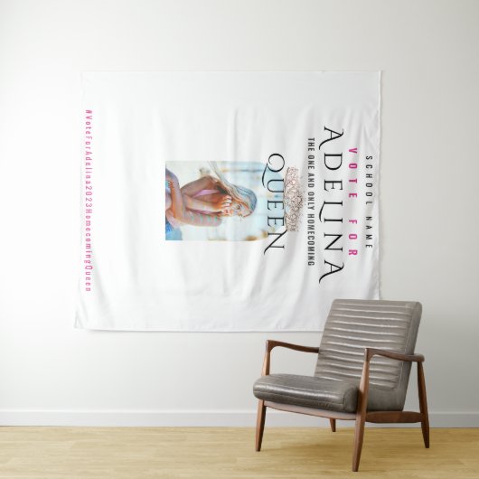 Stemming Homecoming Queen Pink HOCO Foto Achtergro Wandkleed (In Situ (horizontaal))