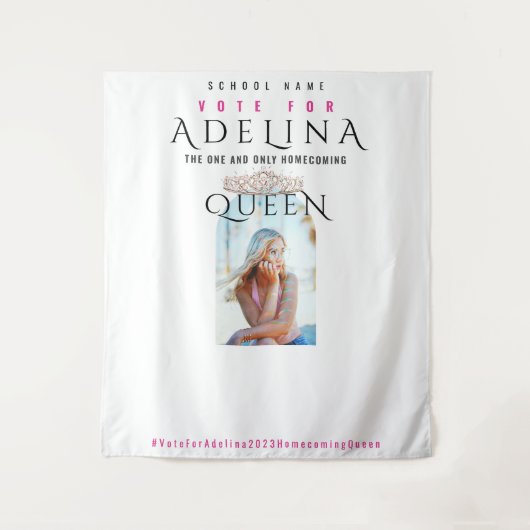 Stemming Homecoming Queen Pink HOCO Foto Achtergro Wandkleed (Voorkant)